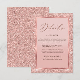 Rose Gold Glitzer Hochzeitskarte Begleitkarte