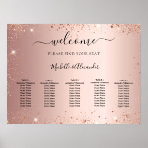 Rose Gold Glitzer Hochzeitskarte Poster