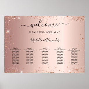 Rose Gold Glitzer Hochzeitskarte Poster