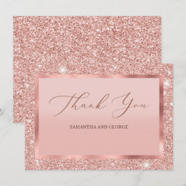 Rose Gold Glitzer Hochzeitswohnung Dankeschön Kart Dankeskarte