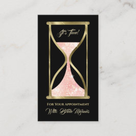 Rose Gold Glitzer Hourglass-Haare und Schminke Terminkarte