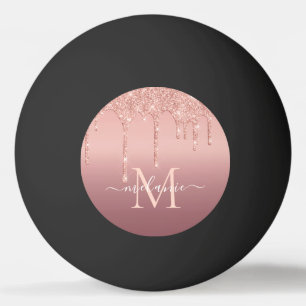 Rose Gold Glitzer Ihr Letter Name Pong Ball Tischtennisball