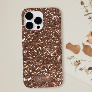 Rose Gold Glitzer Imitate Metal Monogram Sparkle Case-Mate iPhone Hülle