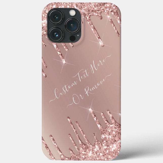 Rose Gold Glitzer iPhone Case mit benutzerdefinier (Rückseite)