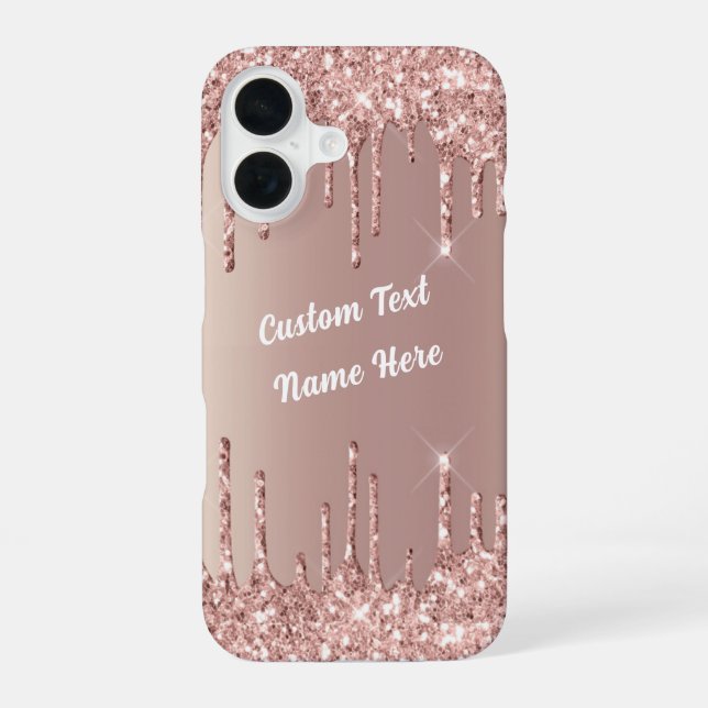 Rose Gold Glitzer - iPhone-Fall mit benutzerdefini iPhone 16 Hülle (Rückseite)