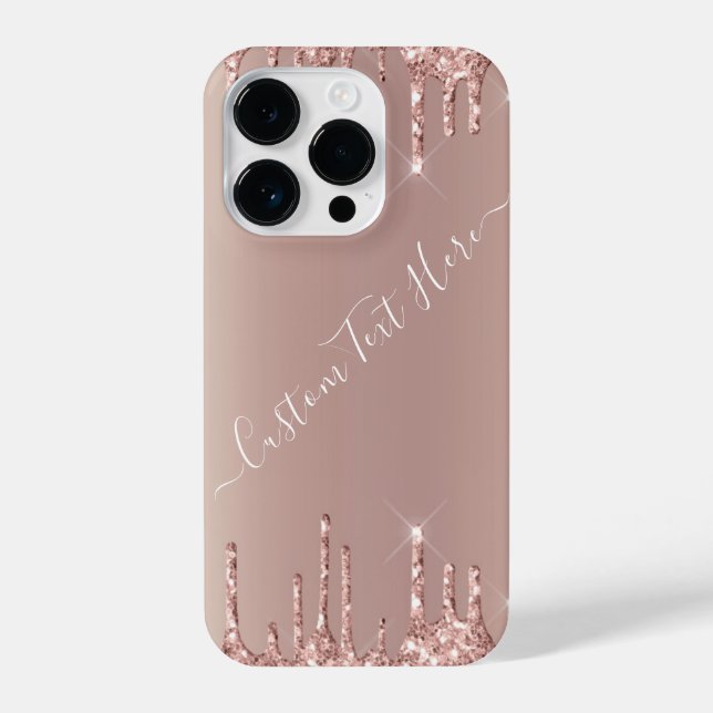 Rose Gold Glitzer iPhone Fälle mit benutzerdefinie iPhone Hülle (Rückseite)