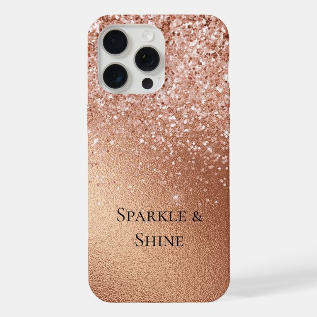 Rose Gold Glitzer iPhone Hülle (Rückseite)