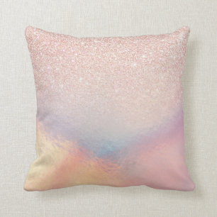 Rose Gold Glitzer Iridescent Holographic Gradient Kissen