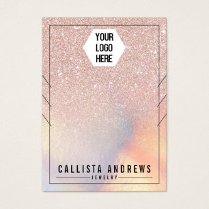 Rose Gold Glitzer Iridescent-Netzwerkkarten-Anzeig