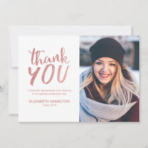 Rose Gold Glitzer Kalligraphie Grad Danke Foto