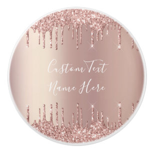 Rose Gold Glitzer Keramik Knoblauch mit benutzerde Keramikknauf