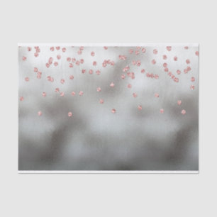 Rose Gold Glitzer Konfetti auf Silber Seidenpapier