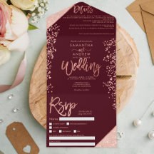 Rose Gold Glitzer Konfetti Bordeaux Hochzeit