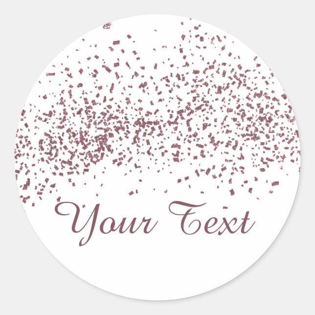 Rose Gold Glitzer Konfetti Runder Aufkleber (Vorderseite)