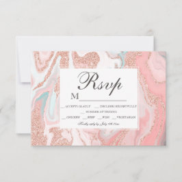 Rose Gold Glitzer Koralle Rosa Marmor süß 16 UAWG RSVP Karte
