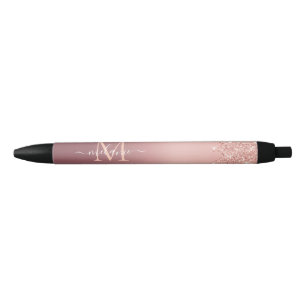 Rose Gold Glitzer kundenspezifischer Letter Ihr Na Kugelschreiber