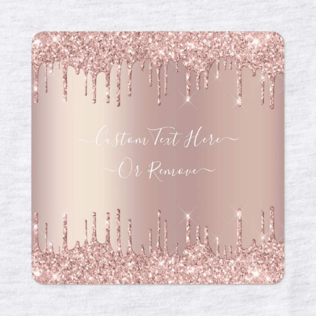 Rose Gold Glitzer Labels mit benutzerdefinierten T Etiketten (Design 3)
