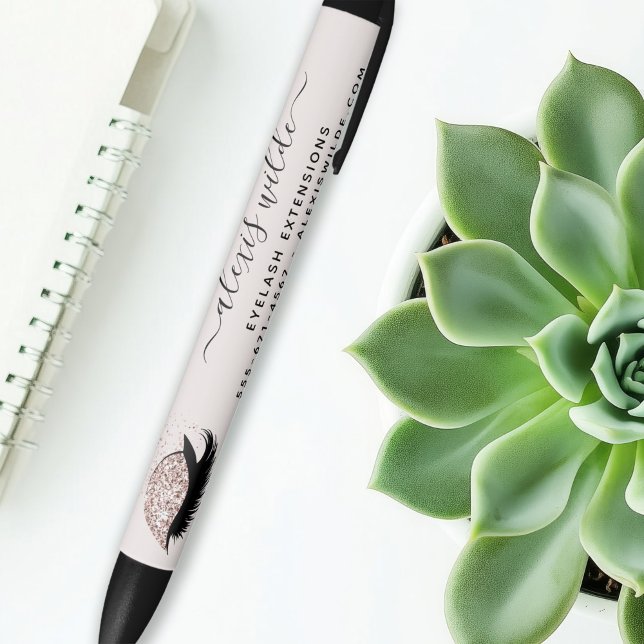 Rose Gold Glitzer Lashes Salon Business Werbeaktio Kugelschreiber (Von Creator hochgeladen)