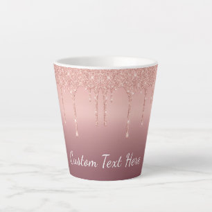 Rose Gold Glitzer Latte Tasse mit benutzerdefinier