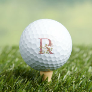 Rose Gold Glitzer Letter R Golfball