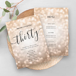 Rose Gold Glitzer Lights 30 Geburtstagskarte Einladung