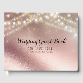 Rose Gold Glitzer Lights Hochzeit Gästebuch