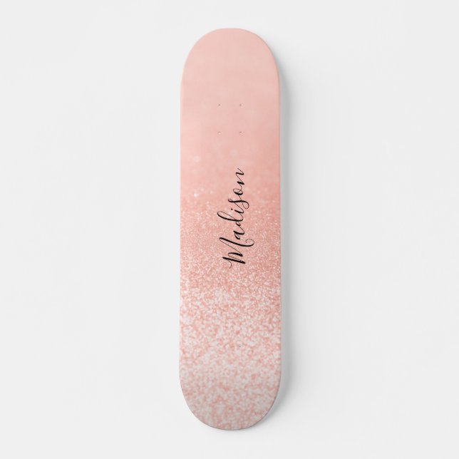 Rose Gold Glitzer Lights Personalisiert Skateboard (Vorne)