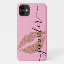 Rose Gold Glitzer Lippen, Personalisiert rosa