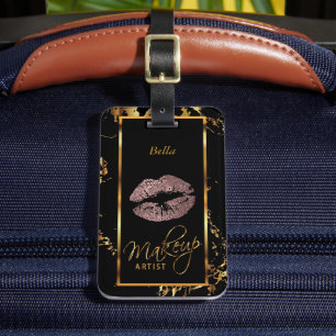 Rose Gold Glitzer Lips - Makeup Artist Gepäckanhänger