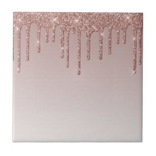 Rose Gold Glitzer Liquid Tropfen Fliese