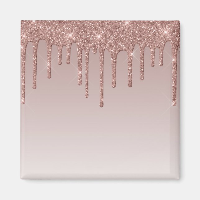 Rose Gold Glitzer Liquid Tropfen Magnet (Vorne)