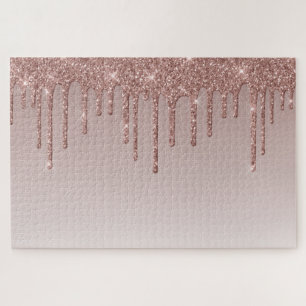 Rose Gold Glitzer Liquid Tropfen Puzzle