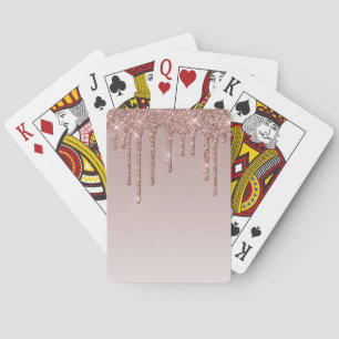 Rose Gold Glitzer Liquid Tropfen Spielkarten
