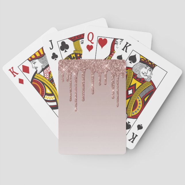 Rose Gold Glitzer Liquid Tropfen Spielkarten (Rückseite)
