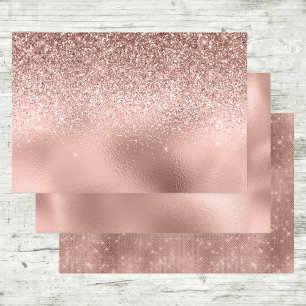 Rose Gold Glitzer Look Foils Geschenkpapier Set