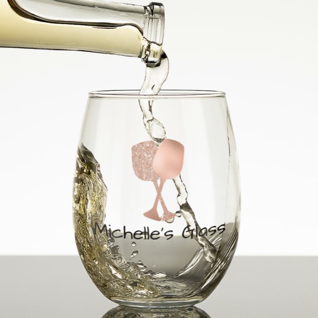 Rose Gold Glitzer Look Weinglas Ohne Stiel (Von Creator hochgeladen)