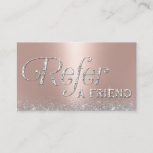 Rose Gold Glitzer Lux Typografie Salon Referendum Empfehlungskarte