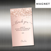 Rose gold Glitzer Luxus dank Kartenmagnet