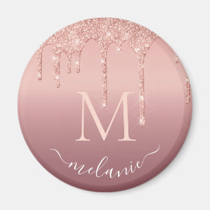 Rose Gold Glitzer Magnet mit Individuelle Name Let