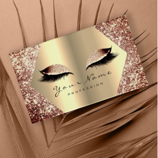 Rose Gold Glitzer Makeup Artist Lashes Beauty Visitenkarte