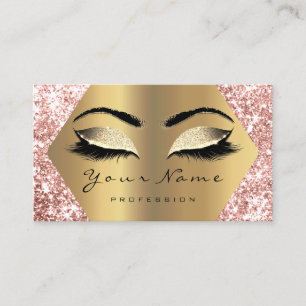 Rose Gold Glitzer Makeup Artist Lashes Logo Visitenkarte