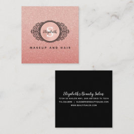 Rose Gold Glitzer Makeup Artist Salon Business Quadratische Visitenkarte