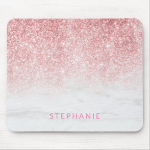 Rose Gold-Glitzer-Marble Luxe hinzufügen Mousepad