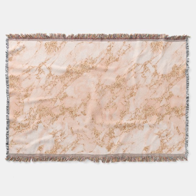 Rose Gold Glitzer Marmor abstrakt Decke (Vorderseite)
