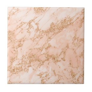 Rose Gold Glitzer Marmor abstrakt Fliese