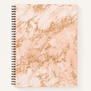 Rose Gold Glitzer Marmor abstrakt Notizbuch