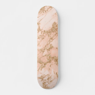 Rose Gold Glitzer Marmor abstrakt Skateboard