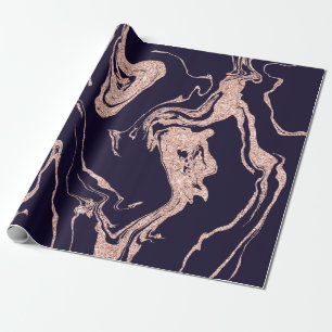 Rose Gold Glitzer Marmor Muster blau Geschenkpapier