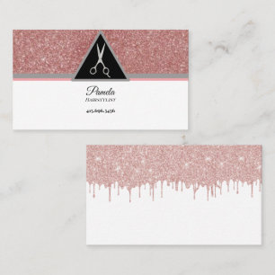Rose Gold Glitzer & Marmorschere Visitenkarte