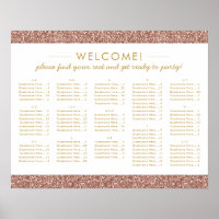 Rose Gold Glitzer Med Alphabetisches Segel Chart